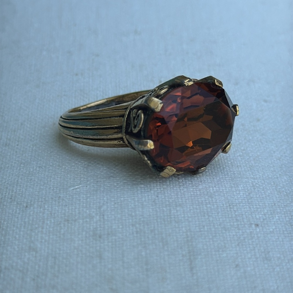 RARE Vintage Crown Trifari gold plated ring